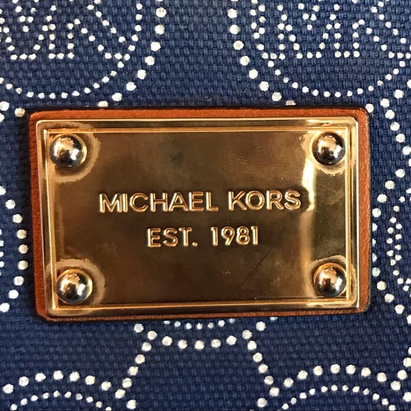 Michael Kors Blue & White Canvas Tote - Picture 3 of 8